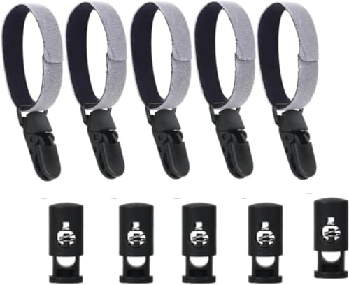 5 Sets Black Garden Flag Stoppers Anti-Wind Clips Garden Flag Clips Garden Flag Rubber Stoppers Adjustable Anti-Wind Clips Accessories for Keep Flags in Place, Flagpole Hardware