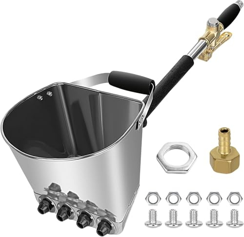 Machine à Crépir Pneumatique avec 4 Jets – Pulvérisateur de Mortier et Ciment pour Plâtre, Béton, Enduit – Outil Haute Performance Compatible,One Size,Silver