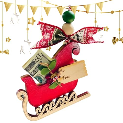 Porte-Argent De Noël pour Argent Liquide - Le Pendentif en Bois en Forme d'arbre,Porte-Billets Mignon de Noël | pour Les Les Filles Les Femmes Les Hommes Les Amis La Famille La Maison Le Salon La