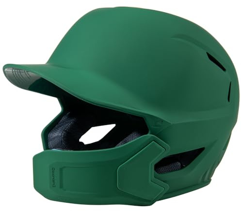Champro HXE Matte Baseball Batting Helmet with Jaw Guard, Medium, Forest Green