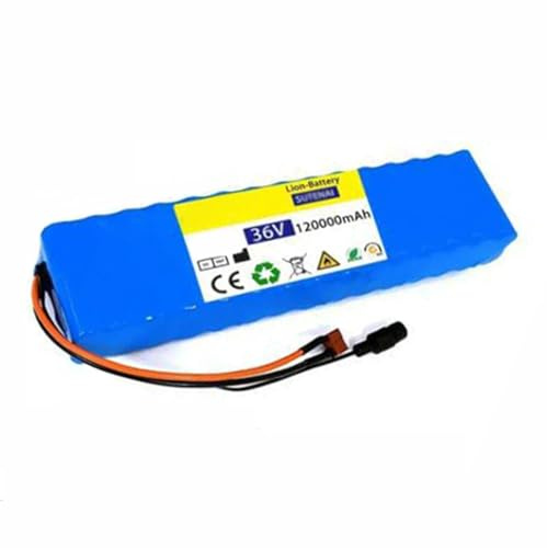 36V E-Bike Lithium-Ionen-Akku 120AH Ersatzakku Für Elektroroller Elektro Fahrrad Akku Eingebautes BMS 10S3P Wasserdichter PVC-Akku Mit Ladegerät XT30+JST
