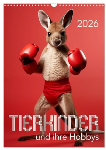 Tierkinder und ihre Hobbys (Wandkalender 2026 DIN A3 hoch), CALVENDO Monatskalender: 12 Monate, 12 Tierkinder, 12 Hobbys. (CALVENDO Tiere)