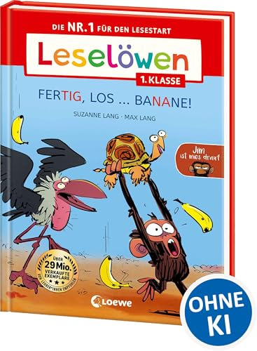 Leselöwen 1. Klasse - Jim ist mies drauf - Fertig, los ... Banane! (Großbuchstaben): Die Nr. 1 für den Lesestart - Der beliebte Bilderbuch-Character Jim als Erstlesebuch für Kinder ab 6 Jahren