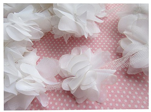 YYCRAFT Spitzenband, Chiffon, Blumen-Design, 5 cm