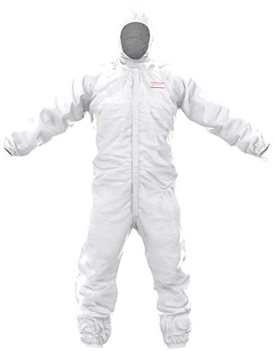 SafeComfort Einweg-Chemikalienschutzanzug Modell H | PSA Kat. III Typ 5b/6b - partikeldicht und bedingt sprühdicht - Infektionsschutz nach EN 14126 (L)