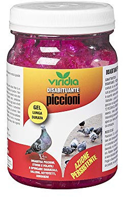 Viridia Disabituante Piccioni in gel repellente volatili piccioni colombi storni barriera naturale per tutte le superfici esterne.