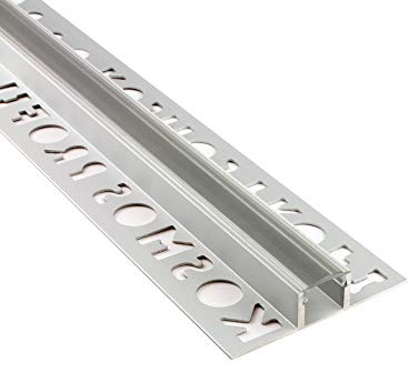 tktrading24 T77 LED Alu Premium Fliesenprofil Bordüre 10mm silber - 2m klar