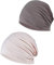 YOFASEN Slouchy Beanie Mütze - Chemo Cancer Kopfbedeckung aus Baumwolle Schlafmütze Turban Kopfbedeckung Strecken Muslimisches Kopftuch für Frauen Männer(2er Pack), Khaki + Beige, One size