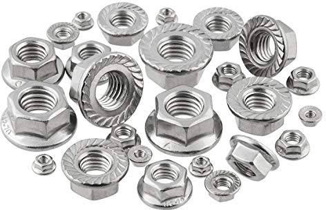 Tuerca de brida M6 – DIN 6923 – Acero inoxidable A2 (V2A) – con dentado de bloqueo – 50 unidades