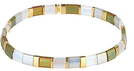 KELITCH Stretch Armbänder Mixed Tila Seed Beaded Armbänder Glücklicher Schmuck für Frauenliebhaber