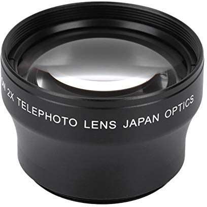 Akozon Telephoto Lens For Ring Camera, 37Mm Thread, 37mm Telephoto Lens 2X Conversion Lens Large Aperture Wide Angle Lens for Any Camera with 37mm Lens Thread and with 46mm Front Thread for Filter