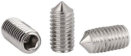 BOZONLI Punto de Cono Tornillos Prisioneros de Cabeza Hexagonal Acero Inoxidable Tornillos Cabeza M4*12mm,30 piezas