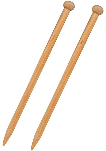 Coopay Hölz Stricknadeln 15mm, 1 Paar Jumbo Stricknadeln für Dickes Garn, Decke, Teppich, Schal und Großes Strickprojekt, Klobige Nadeln Groß Stricknadelset 35cm