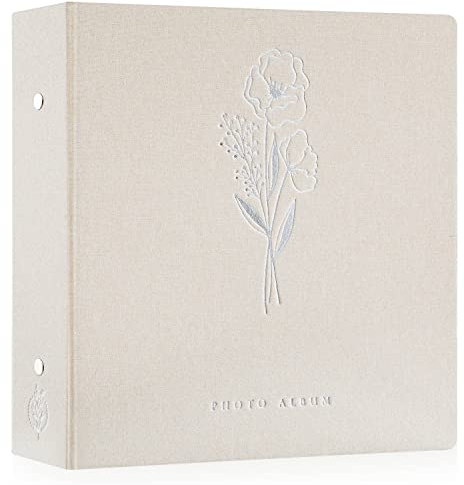 Lanpn Fotoalbum 10x15 600, Großes Leinen Einstecken Einsteckalbum für Hoch und Querformat Fotos Bilder Beige