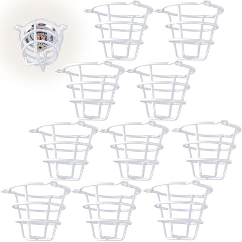 TunaMax Weißer Feuersprenger Kopfschutz für 1,27 cm und 1,9 cm Sprinklerkopf zum Schutz von Unterputzmontage, Seitenwand und Halbwand, 10 Stück | Geeignet zum Schutz von Unterputz- und Seitenwand-, Halbein- und Deckenmontage und Trockenbau-Sprinklerköpfen