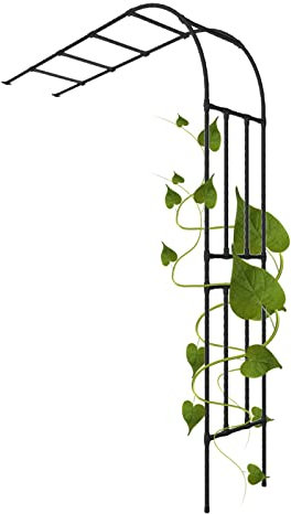 CHEMYO Traliccio per pergola per Rose a Mezzo Lato, Arco da Giardino in Metallo Pergolato per Giardino Fai-da-Te Arco per Matrimonio a metà Lato, Arco di Supporto per Varie Piante rampicanti Rose
