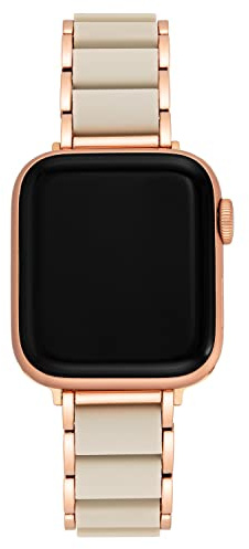 ANNE KLEIN gummerat modearmband till Apple Watch. Säkert, justerbart ersättningsarmband till Apple Watch som passar de flesta handleder, Beige, 38/40/41mm