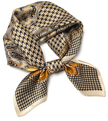 100% Mulberry Silk Scarf 25.6 X25.6''Square Women Neckerchief Headscarf - Lightweight Neck Scarf Gift Packed