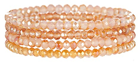 FULU AUTUMN Damen Kristall Perlen Armband Mehrschichtiges Steine Armband Boho Modeschmuck Beste Freundin Geschenke