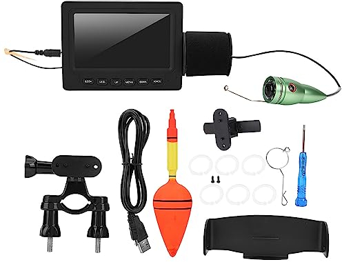 Unterwasser Angelkamera, Tragbarer Video Fischfinder mit 4,3-Zoll HD Farbmonitor, Kältebeständig, LED Helligkeitsanpassungskamera Zum Schwimmen