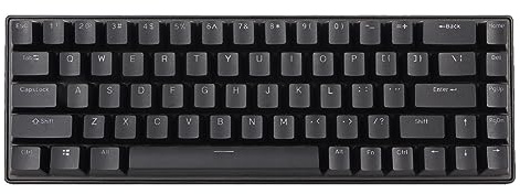 Clavier de Jeu Filaire Compact 68 Touches avec Interrupteur Bleu Mécanique, 10 Modes Rétroéclairés Rvb, Retournement de Touche N, Plug and Play pour PC (Black)