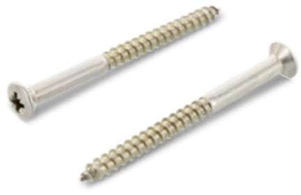 Lot de 6 vis à bois - 4,5 x 120 mm - En acier inoxydable A2/V2A, à tête fraisée cruciforme, tête fraisée bombée - Pozidrive - DIN 7995 - Inoxydable