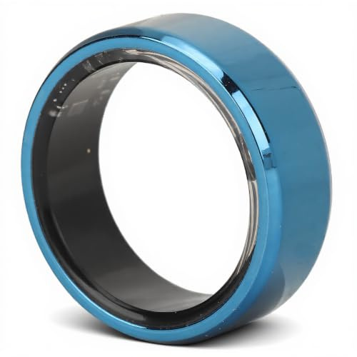 Zunate Anillo Inteligente, Anillo Inteligente Impermeable IP68 Azul con Aplicación para Hombres y Mujeres, Anillo de Seguimiento de Salud Impermeable IP68 (No 12)