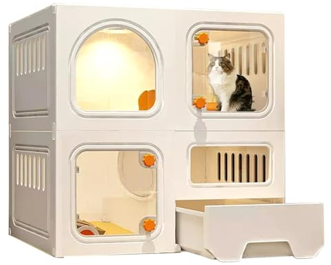 Katzenbox für Den Innenbereich mit Katzentoilette für 2 Katzen, Katzengehege Outdoor, Katzenhäuser für Hauskatzen, Katzenlaufstall für Umzäunte Hauskatzen (Size : 71x46x71cm)