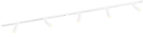 Ledvion Sistema di Binario 2m Monofase Bianco 5 faretti senza GU10 | Per soggiorno cucina e sala da pranzo con luce orientabile