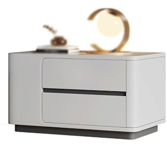 Zhaoj24-05 Nachtschrank Nachttisch, Massivholz, weißes Lagerschrank-Sideboard mit Zwei Schubladen, Aktenschrank aus Massivholz for Wohnzimmer, Schlafzimmer und Arbeitszimmer Stauraum für Schlafzimmer
