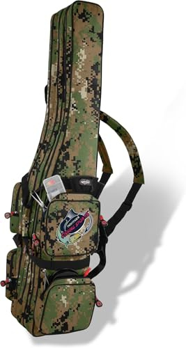 normani Wasserabweisende Angeltasche Rutentasche Angelrucksack Rod Case Fishing Bag Angelrutentasche -wählbar 3 oder 4 Rutenfächern - 125 cm bis 190 cm
