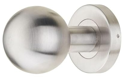 LogistSystem Modern round door knob with round rosette, stainless steel stainless steel for front doors and interior doors, 63.417 door knob, door fitting, door handle, door handle