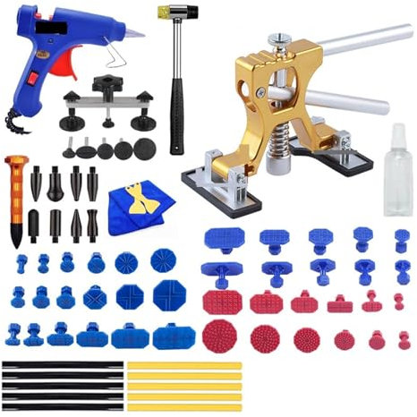 Professional Auto Paintless Dent Repair Remover Removal Tool Kit Car Dent Tools Puller Hot Glue Tap Down Kits Lifter Tools(76Pcs Kit)