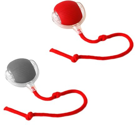 TAOZHUGONG 2 pcs Katzenspielzeug Elektrisch, Automatisch Rollender Ball, Interaktives Katzenball Spielzeug (Gray+Red)
