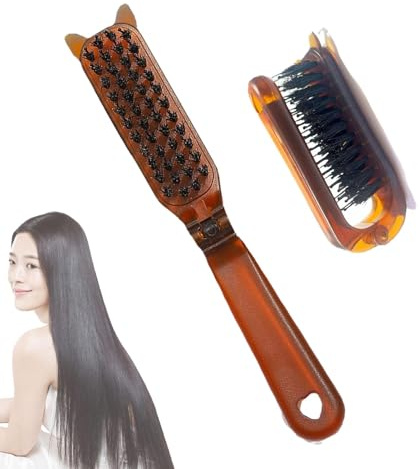 Brosse à cheveux pliable, brosse à cheveux à poils – brosse à cheveux de massage antistatique, brosse de coiffure portable, adaptée aux voyages à domicile