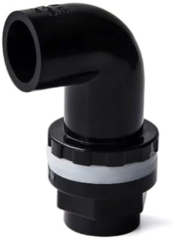 20~50mm PVC Aquarium 90° Winkel Ablaufgarnitur Aquarium Überlaufgarnitur Einlassversorgungsrohr DIY Entwässerungsgarnituren 1St(Black,50mm)