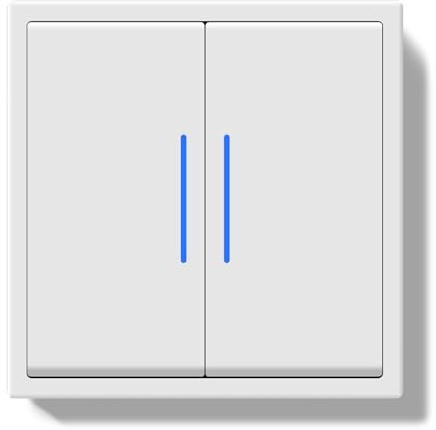 BSEED Strålkastare infälld med pluggklämma, 2-vägs växelströmbrytare med LED-indikatorlampa, modern väggströmbrytare med PC-ram, infälld strömbrytare vit – 80 x 80 mm