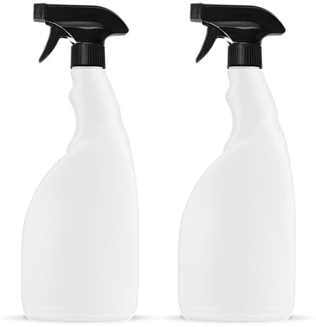 McKLords Confezione da 2 flaconi spray bianchi da 750 ml, ricaricabili, in plastica, per pulizia, giardinaggio e parrucchieri, resistenti