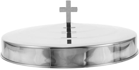 BESTOYARD Plato De Comunión De Acero Inoxidable Profundo Bandeja Religiosa Conveniente Para Celebraciones Para Iglesias y Eventos Pequeño