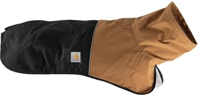 Carhartt Hållbar regnjacka för hundar med vattentät stormförsvarare material och justerbara remmar, Carhartt brun/svart Medium