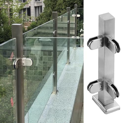 RAABYU Poteau de Garde-Corps en Verre, système de poteaux de Garde-Corps en Verre, Colonne de séparation de clôture à balustres