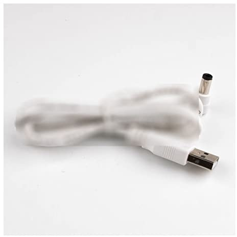QSBVSO USB Compatible with DC Spina di Alimentazione USB Converti in DC5.5 * 2,5 mm/DC5.5 * 2,1 mm angolato USB L. Modellare Il Jack angolare a Destra Scuro con Cavo connettore del Cavo(Beige)
