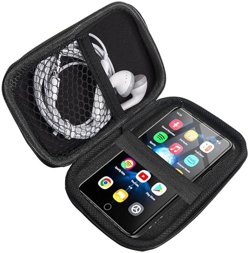Blueshaweu MP3 Player Tasche Kompatibel für AHENOD MP3 Player 4,02 G18- Schutzhülle mit Platz für Ohrhörer, USB-Kabel & Speicherkarte – Kompatibel mit AHENOD G18 MP3 Player (schwarz)