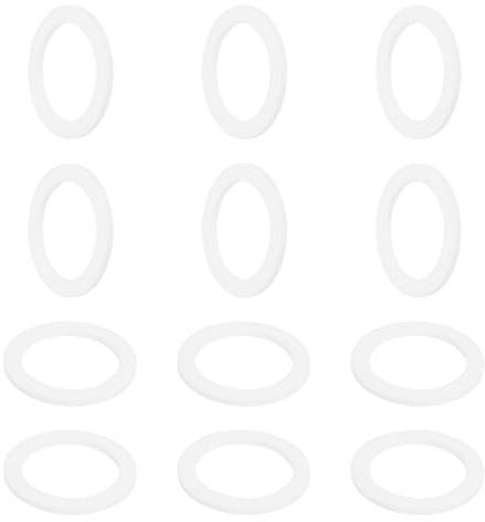 QUARKZMAN Paquete 12 Arandelas Planas PTFE 38mm Diámetro Exterior Blancas | Anillo Junta Espaciadora Sellado, 28mm Diámetro Interior, 2mm Grosor, Para Grifos Tuberías Mangueras Pernos
