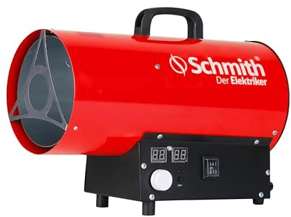 Schmith – Chauffage de Chantier, à Gaz, Canon, Chauffage Soufflant, Accessoires d’Atelier – pour Chauffer de Grands Espaces, Régulation de la Température – Carburant GPL, 220 V, 20 kW