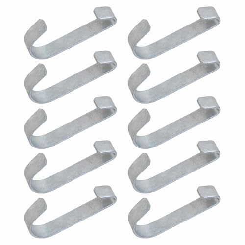 tooloflife Chain Link Fence Gate Clips 10-Pack, Galvanized Finish Panel Clamp Bands for Garden Kennel & DIY Fence Latch Hardware