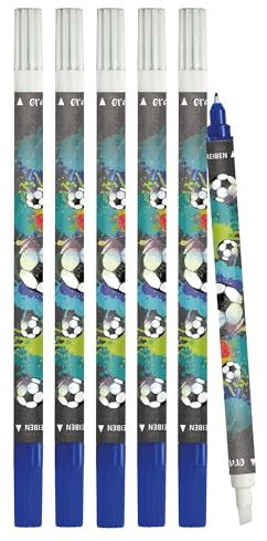 Online Vorteils-Pack Tintenlöscher 6x Tintenkiller zum Löschen und Überschreiben | Design Soccer | Entfernung und Korrektur blauer Tinte | Schreibfarbe blau
