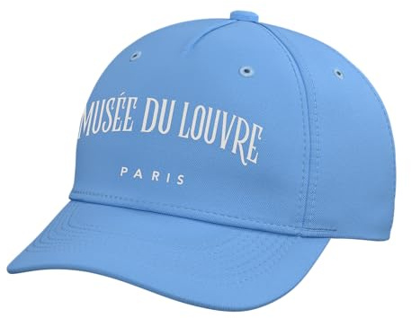 Louvre Museum Paris Classic Lettering Adjustable Printed Baseball Hat, Light Blue
