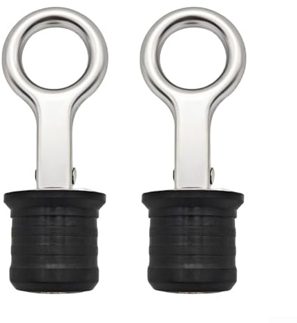 Tappo di scarico in acciaio inox rivestito in gomma per il contenimento dell'acqua in sentine di barche e aree di drenaggio del rullo del prato, set da 2 unità