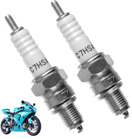 gsgfuis Zündkerze 2 Stück CR7HSA Allgemein CR7HSA, Zündkerze F7RTC für Roller 2 Takt, Optimierte Motorleistung für Motorräder und ATV, Zündkerzen Set mit 2 Stück für NGK CR7HSA